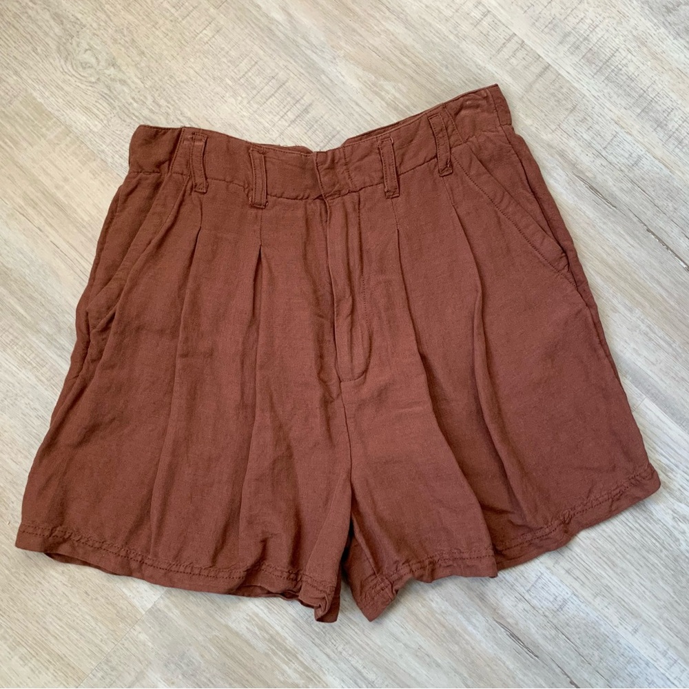Free People Linen High-Waist Shorts - Picture 4 of 12